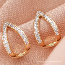 Mode Wassertropfen Stil Ohrringe, 14K vergoldete Kupferfassung Zirkon Blingbling Diamant Ohrringe Schmuck für Frauen